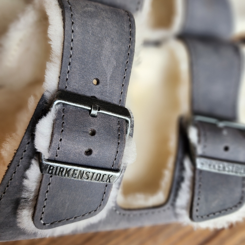 Size 43 - 🆕️ BIRKENSTOCK ARIZONA Men'sì SHEARLING/IRON - Picture 4 of 15